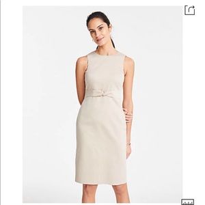 Ann Taylor Sateen Tie Front Sheath Dress